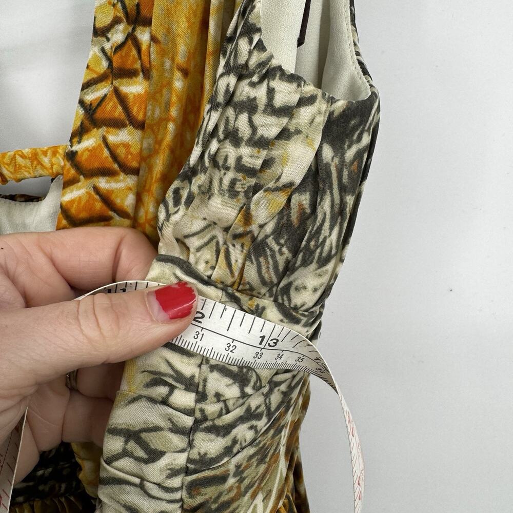 Anne Klein Collection All Silk Printed Maxi Dress Size 2 Retail $695 Raw Hem - Picture 11 of 16